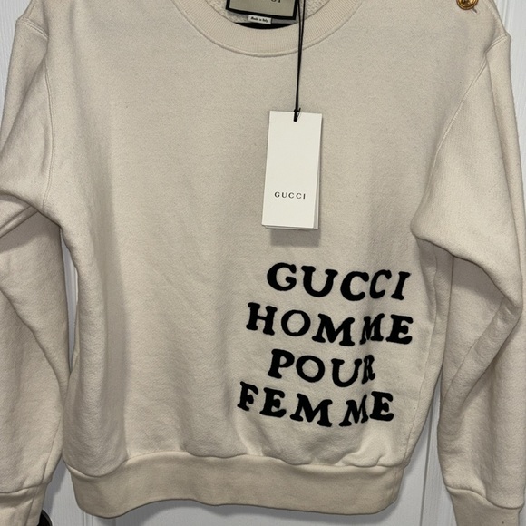 Gucci Women's Ivory Homme Pour Femme Sweatshirt oversized - Picture 3 of 11